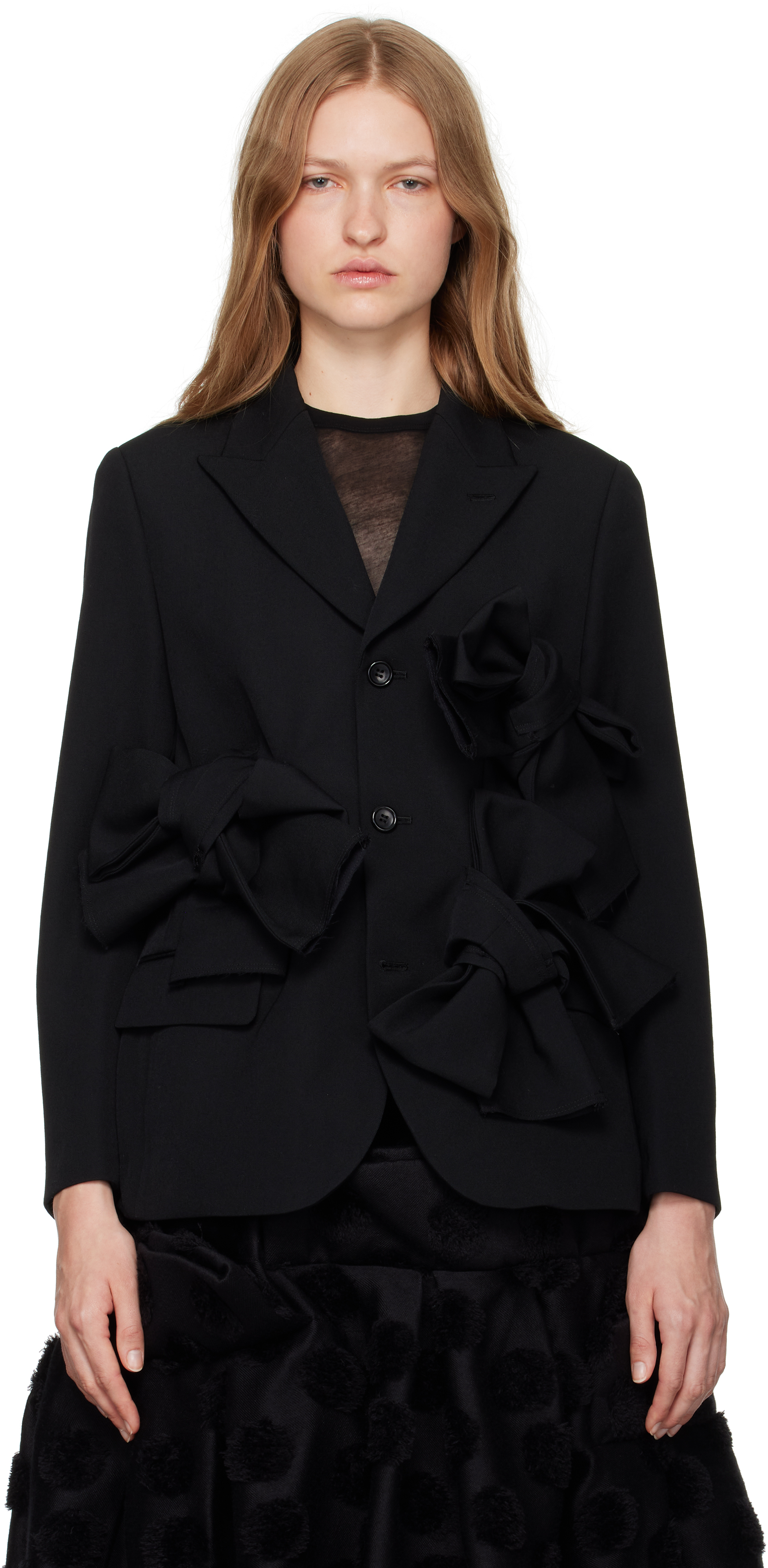 Comme des Garçons Black Wool Gabardine Medium Blazer