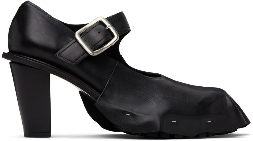 Shop Comme Des Garçons Black Draped Kids Love Gaite Edition Heels In 1 Black