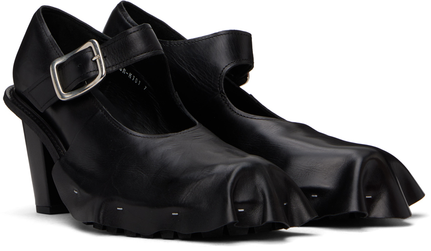 Shop Comme Des Garçons Black Draped Kids Love Gaite Edition Heels In 1 Black