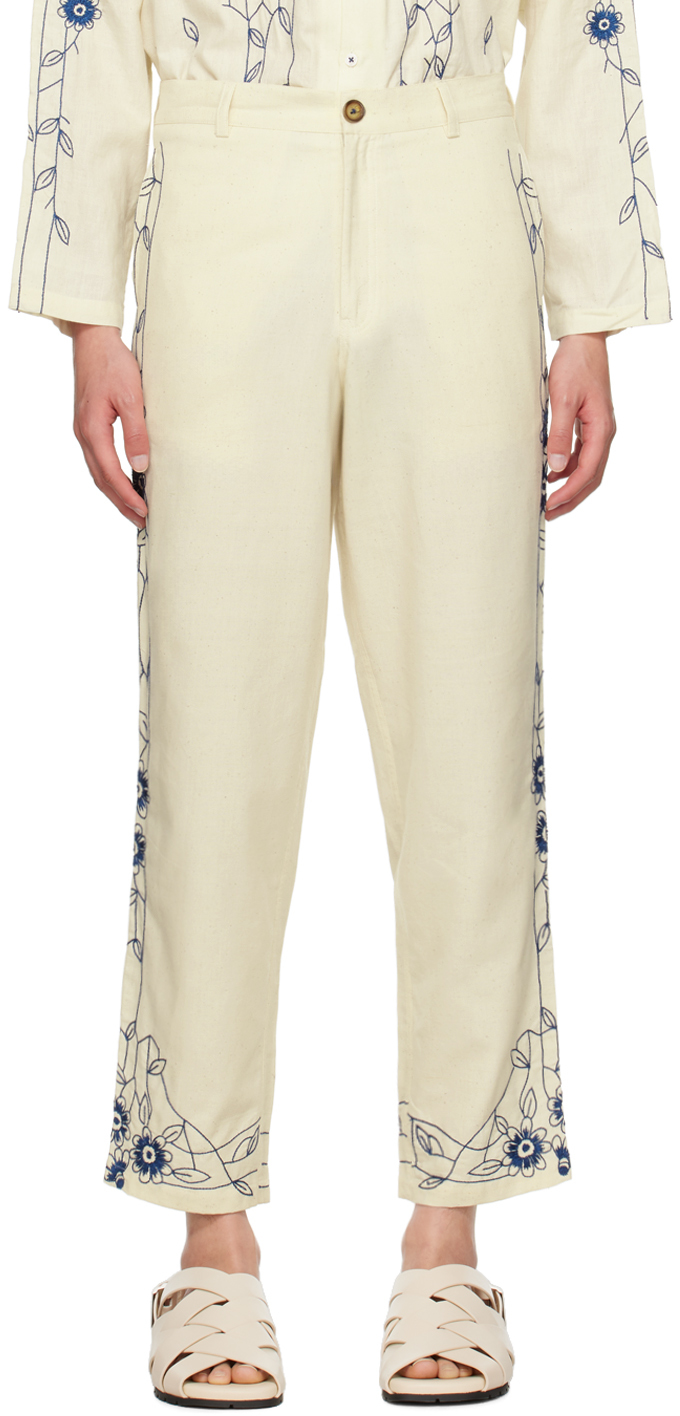 Off-White Embroidered Trousers