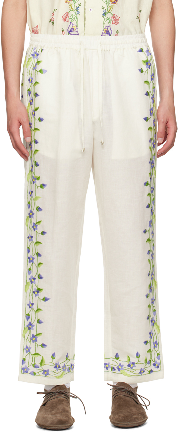 Off-White Embroidered Trousers