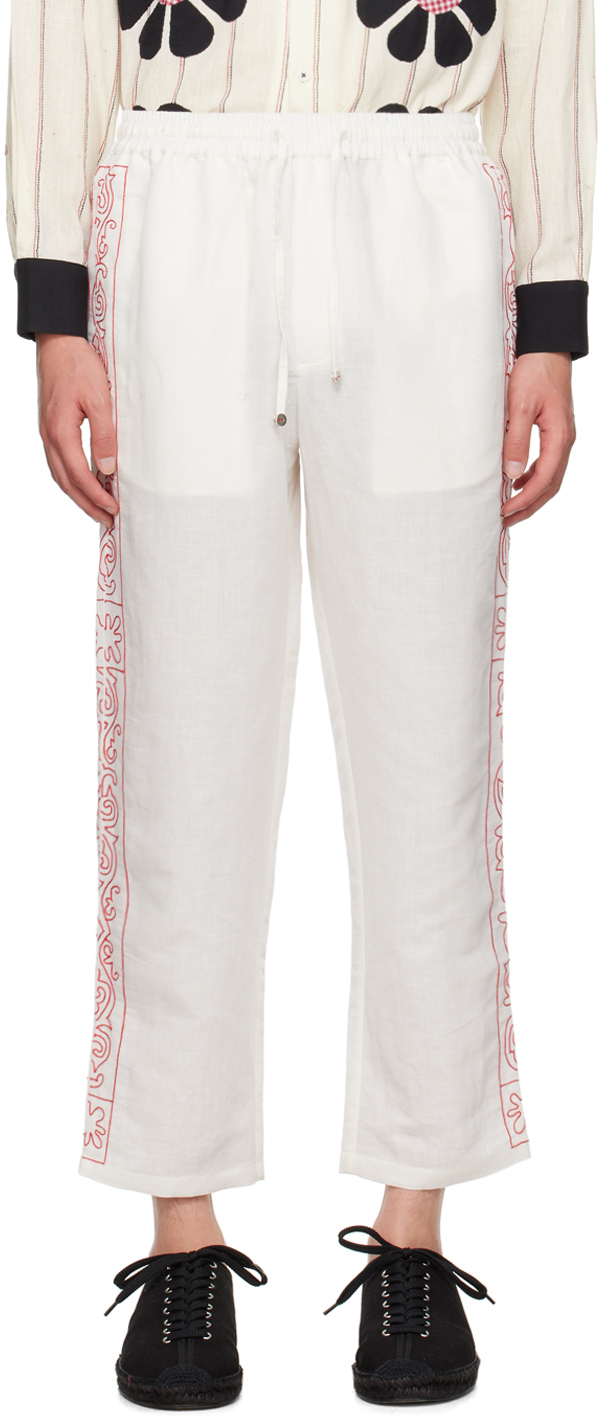 Off-White Embroidered Trousers