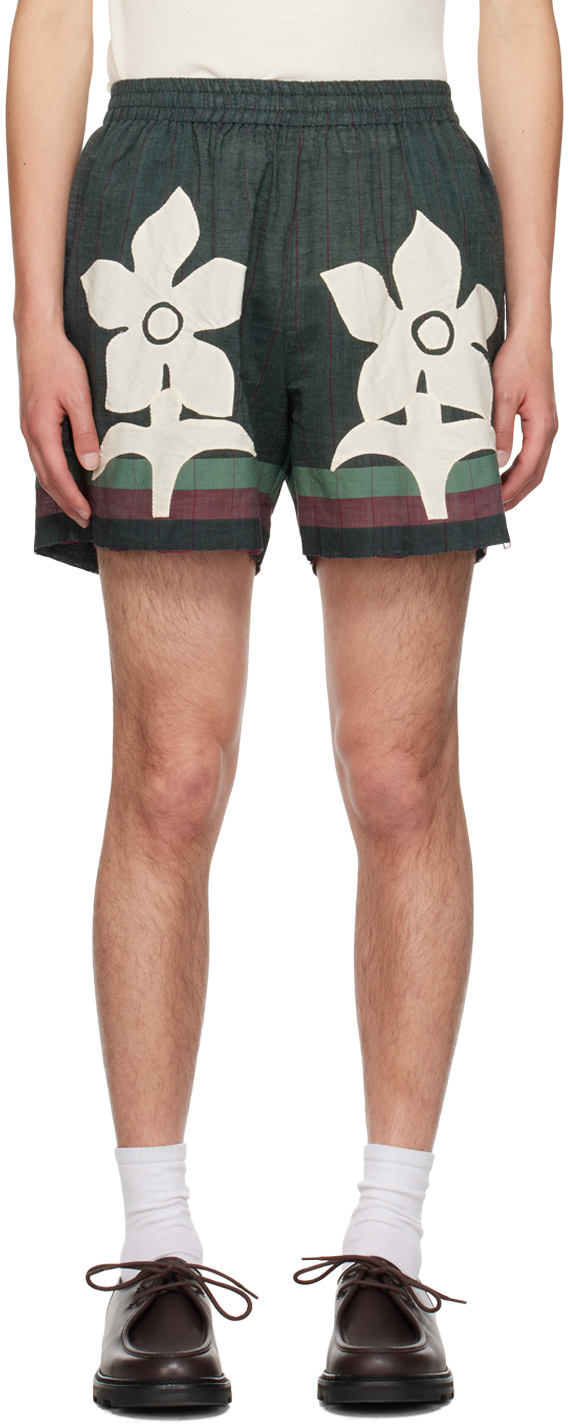 Green Appliqué Shorts