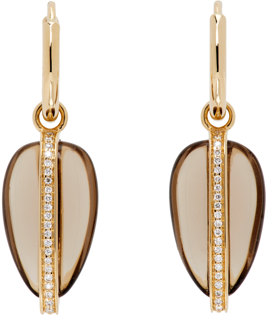 Brown Diamond Pebble Earrings