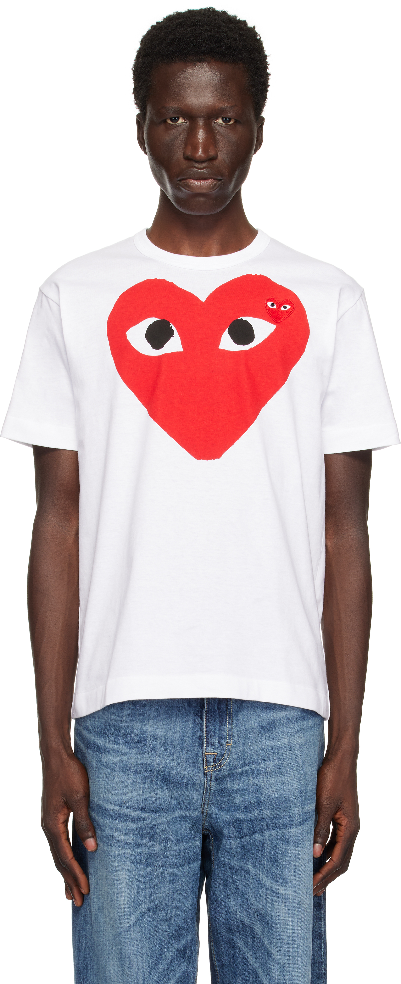 COMME des GARÇONS PLAY White Big Red Heart T-shirt