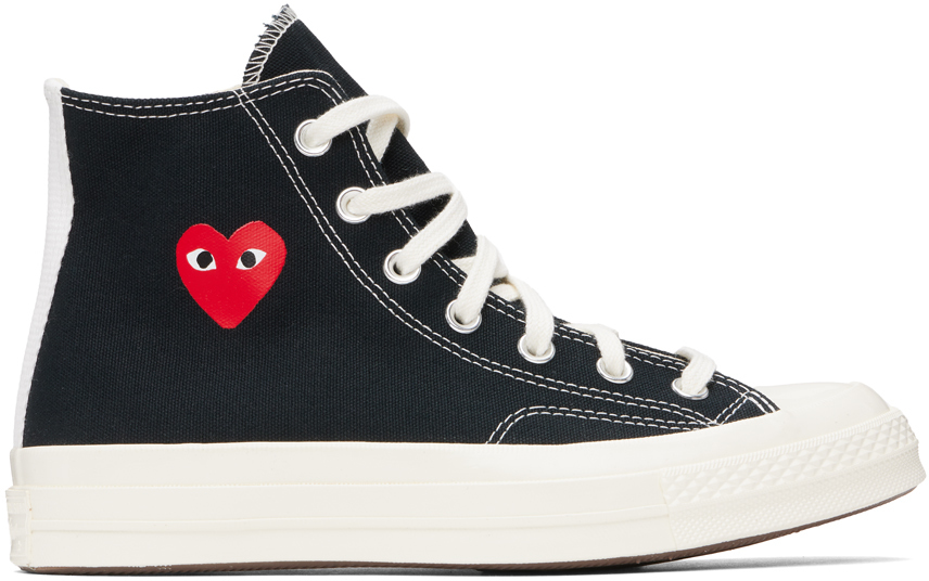 Shop Comme Des Garçons Play Black Converse Edition Chuck 70 Small Heart Sneakers