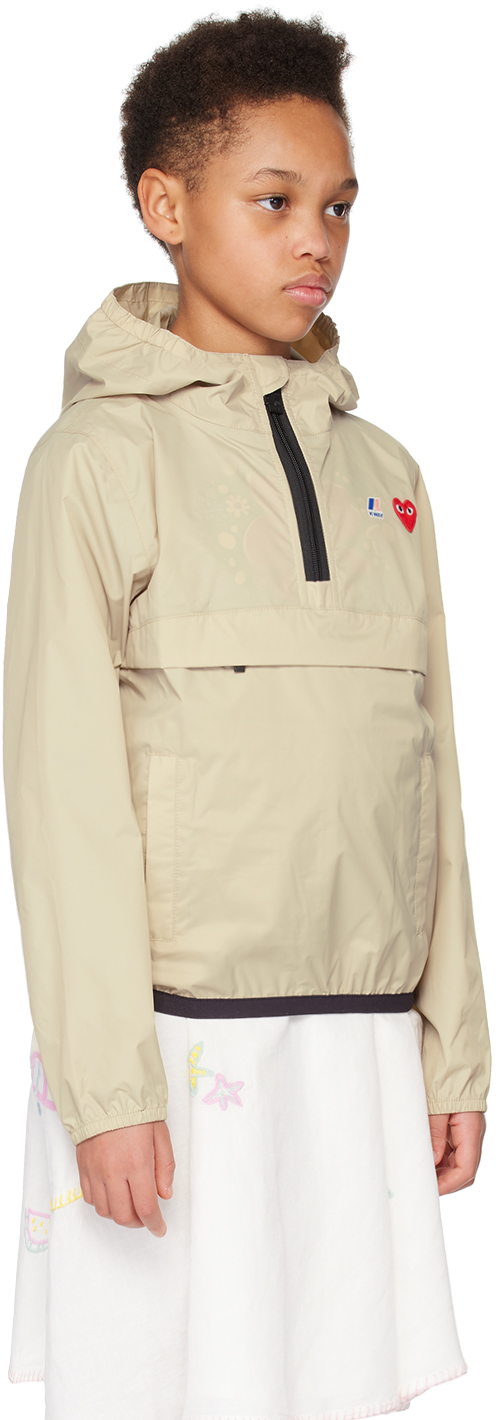 Shop Comme Des Garçons Play Kids Beige K-way Edition Jacket In 3-beige