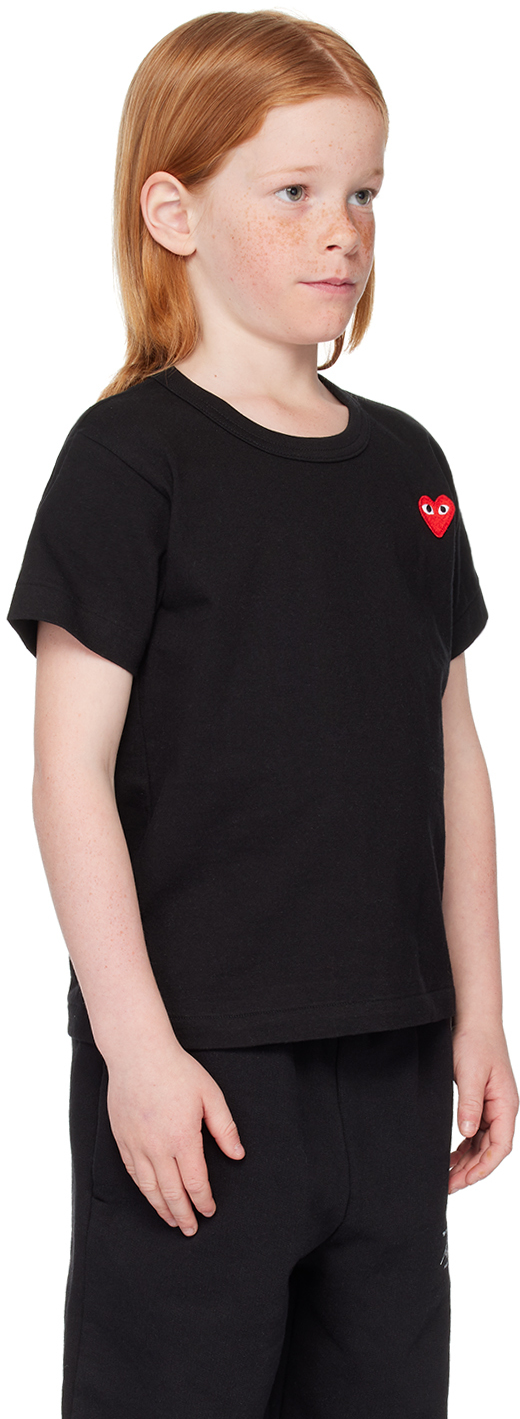 COMME DES GARÇONS PLAY KIDS BLACK EMBLEM T-SHIRT 