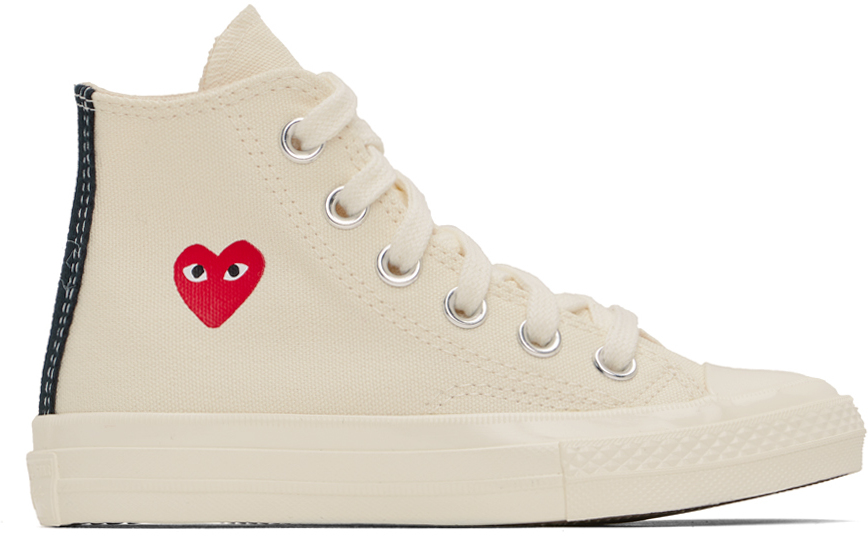 Comme des Garcons Play x Converse Kids Chuck 70 High Top Beige 1.5Y