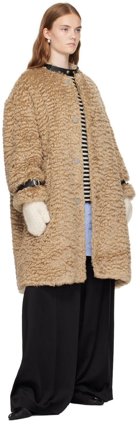 Jil Sander Off-white Mohair & Alpaca Mittens In 105 Chalk