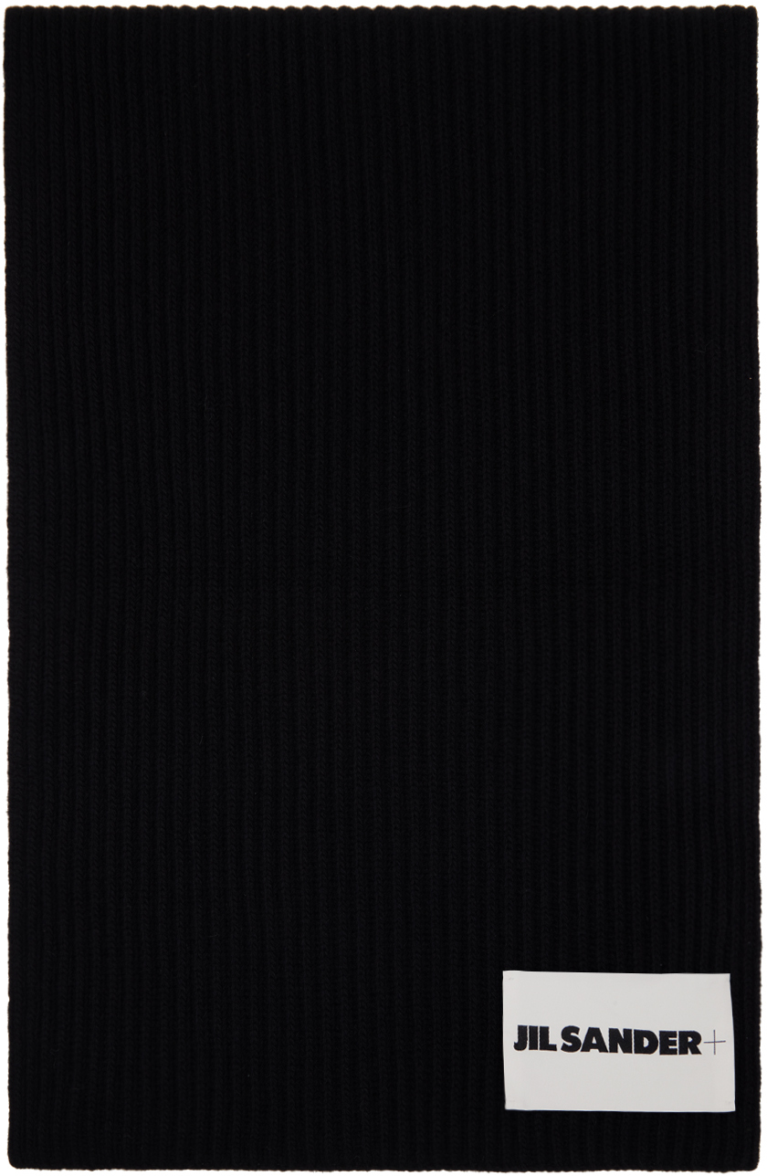 Shop Jil Sander Black Wool Scarf In 001 Black