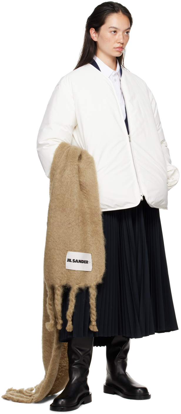 Jil Sander Beige Plain Scarf In 289 Beije