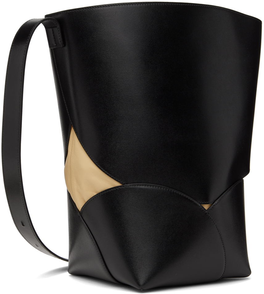 Jil Sander Black Curve Bucket Medium Bag In 001 Black