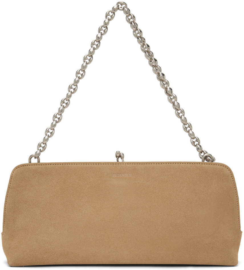 Shop Jil Sander Beige Goji Chain Bag In 251 Kaki