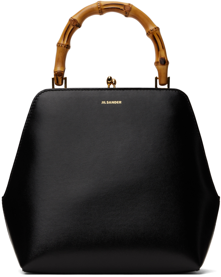 Shop Jil Sander ブラック Goji Bamboo Square バッグ In 001 Black + Black +