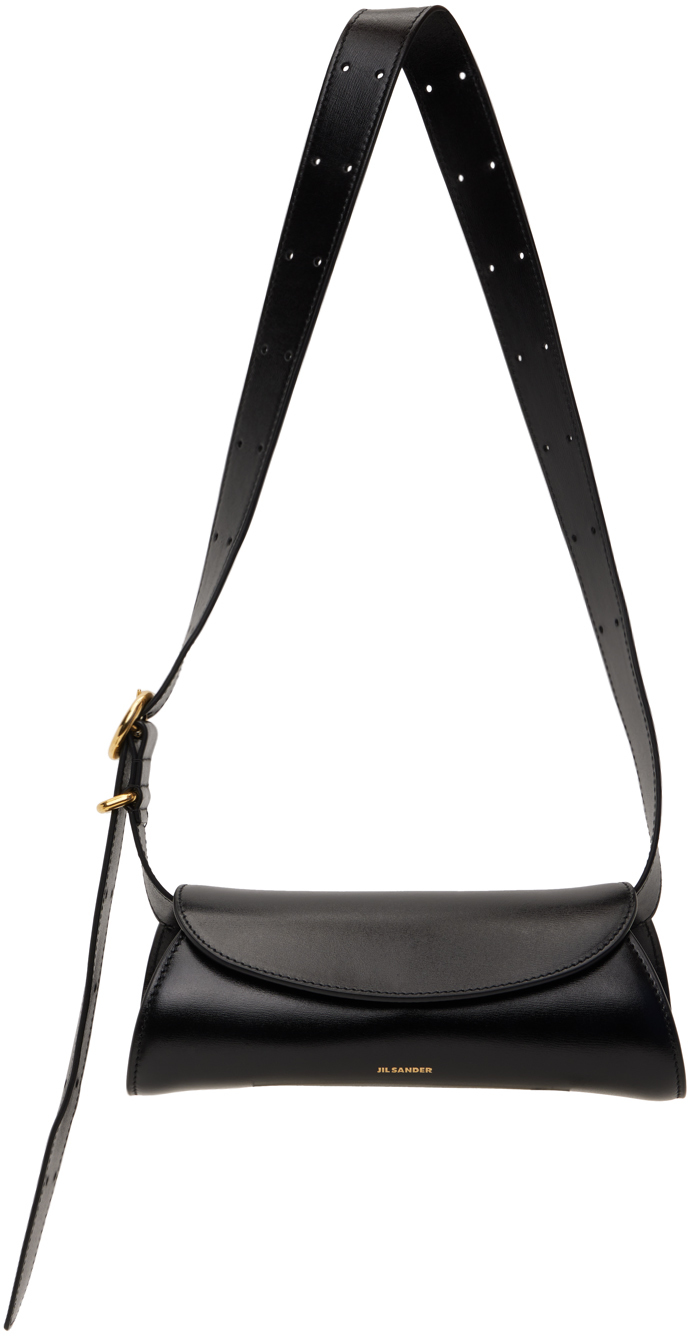Jil Sander: Black Cannolo Mini Bag | SSENSE Jil Sander: Black Cannolo Mini Bag | SSENSE