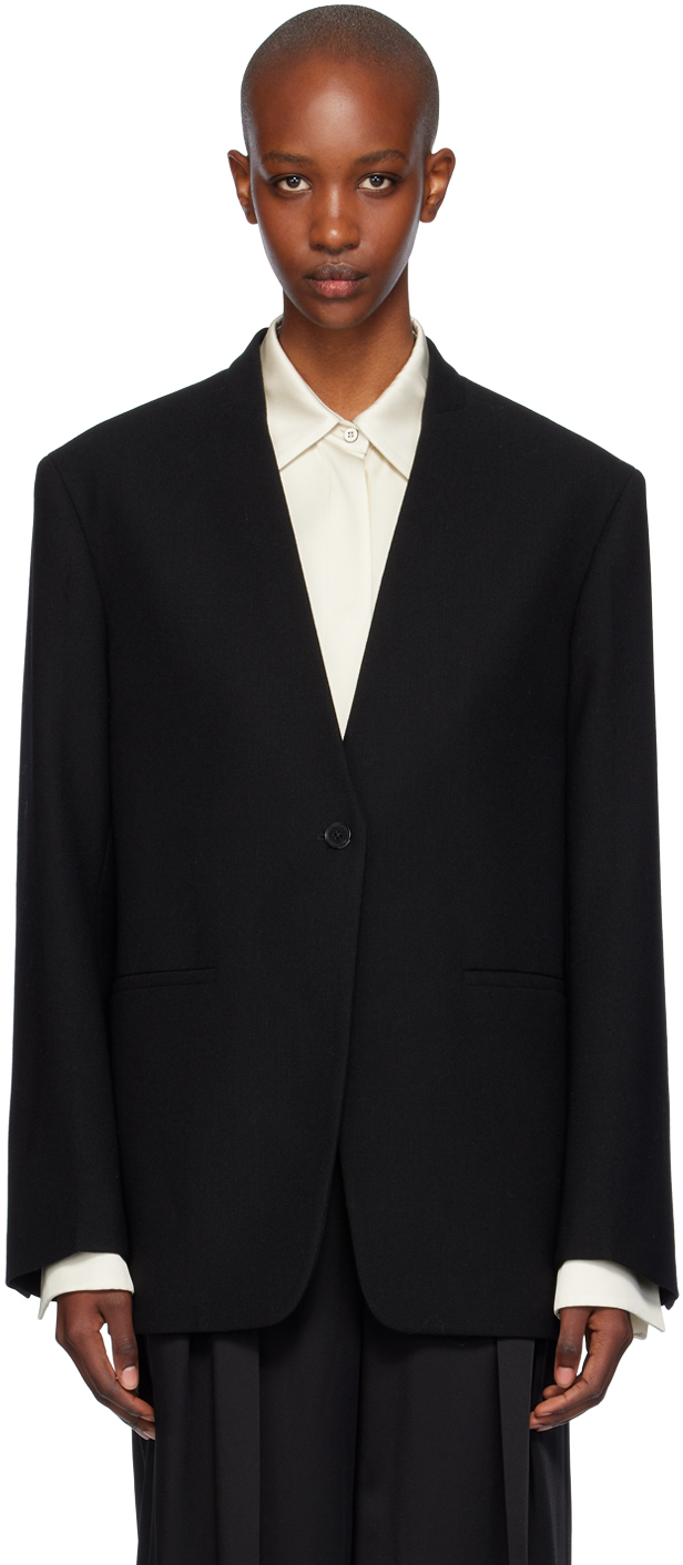 Shop Jil Sander Black Single-breasted Blazer In 001 Black