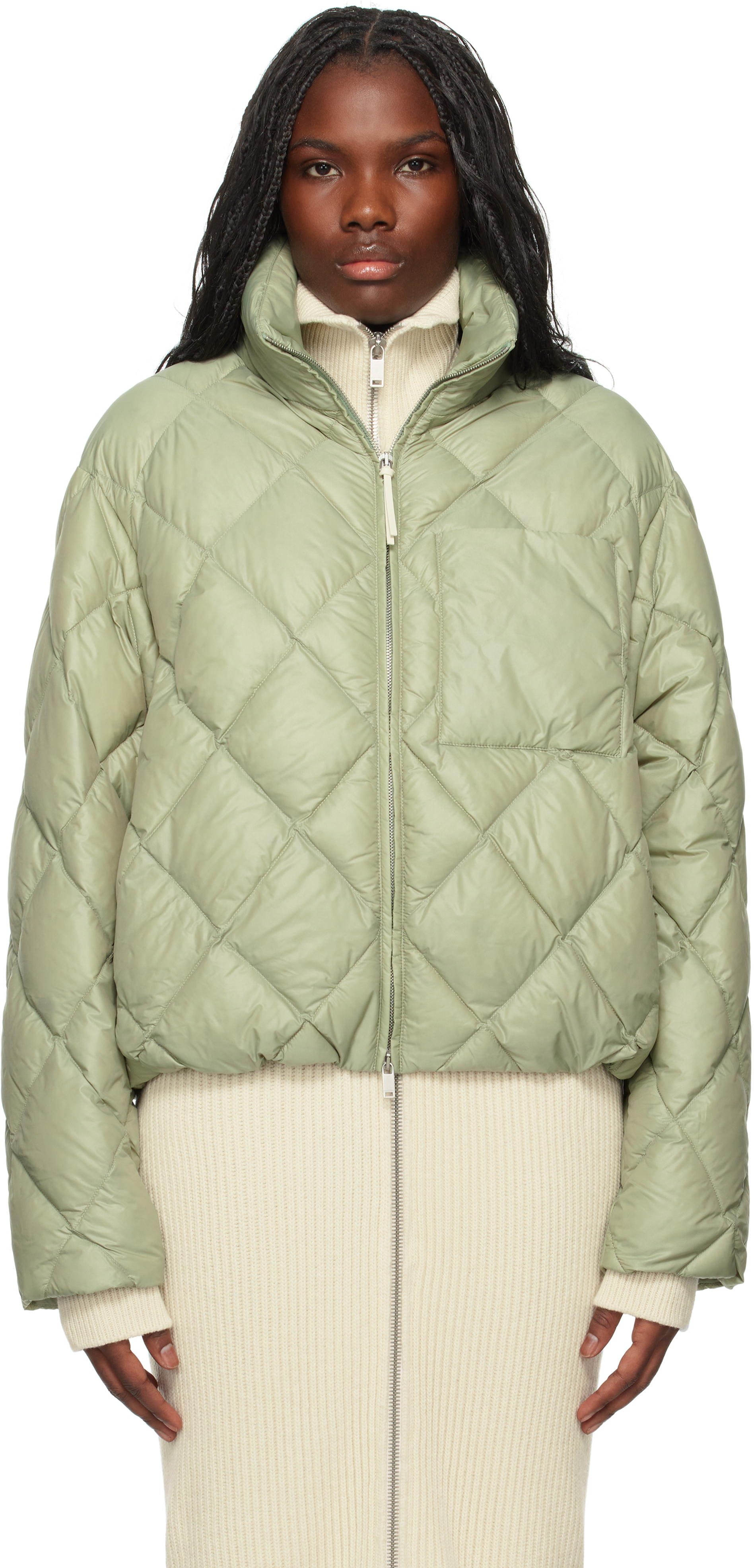 Jil Sander SSENSE Exclusive Green Down Jacket Jil Sander