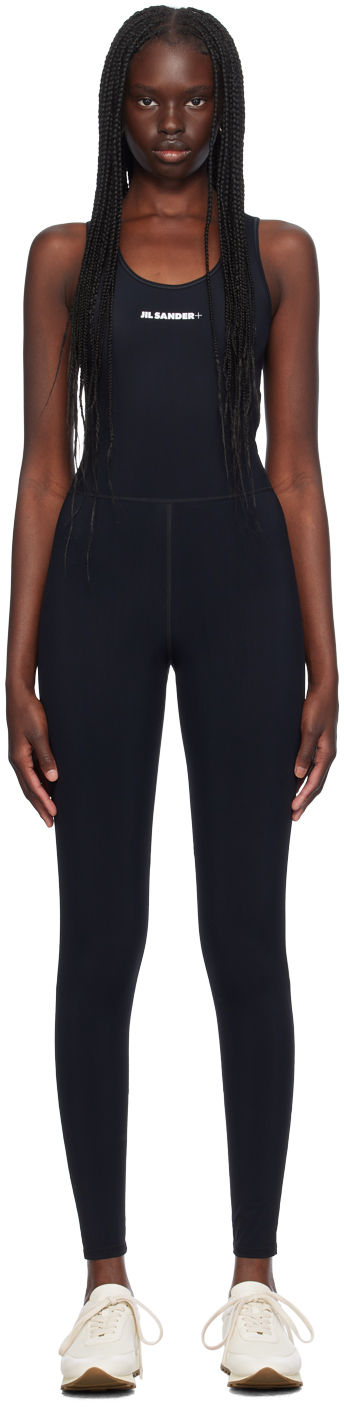 オールインワン・サロペット JIL SANDER Woman Jumpsuits Black J03KA0264J65246 001 Black Printed Logo Jumpsuit by Jil Sander on Sale