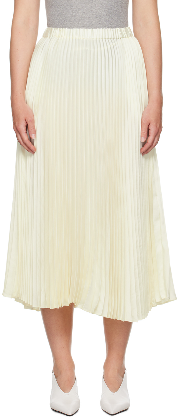 Off-White Pleated Midi Skirt