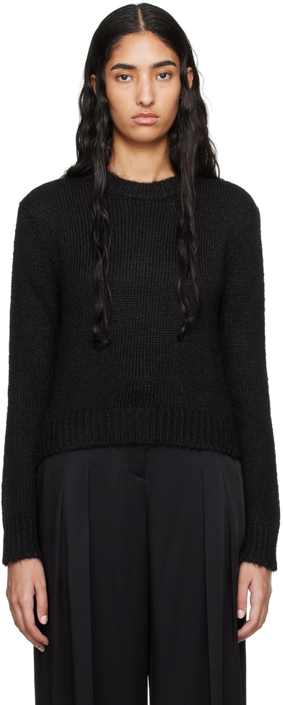 Shop Jil Sander Black Alpaca Shrunken Fit Sweater In 001 Black