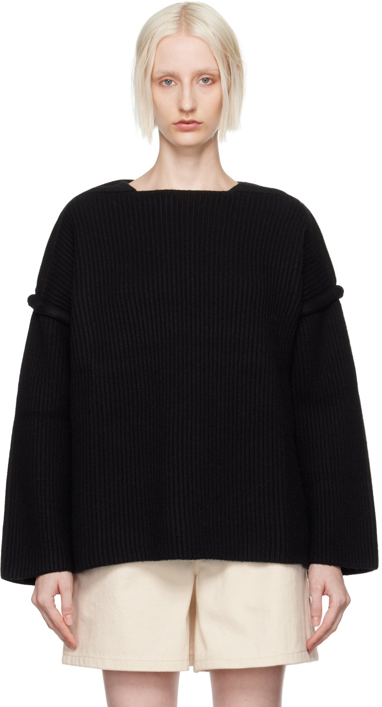 Black Pinched Seam Sweater