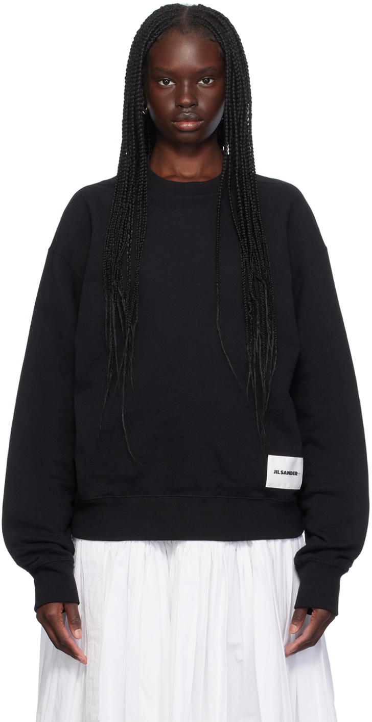 【関税込み】Jil Sander ブラック ロゴパッチ スウェットシャツ Jil Sanderのブラック ロゴパッチ スウェットシャツがセール中