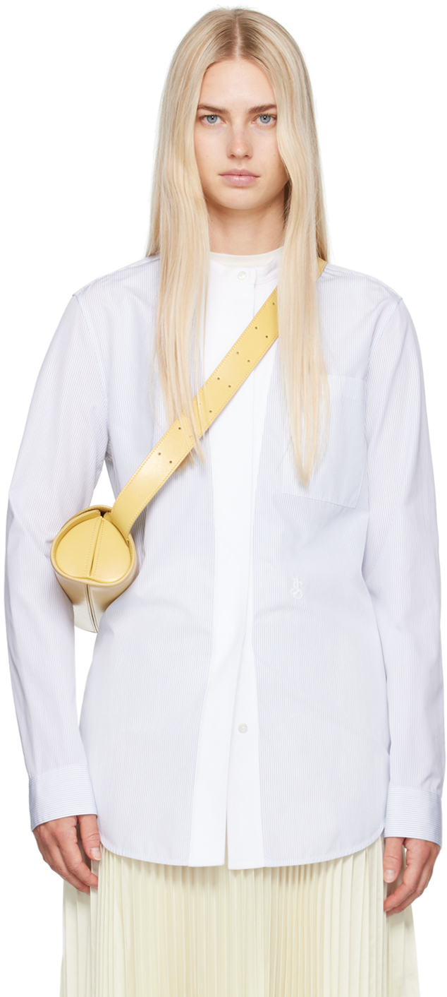 Shop Jil Sander Blue & White Tuesday Shirt In 154 Arctic Sea