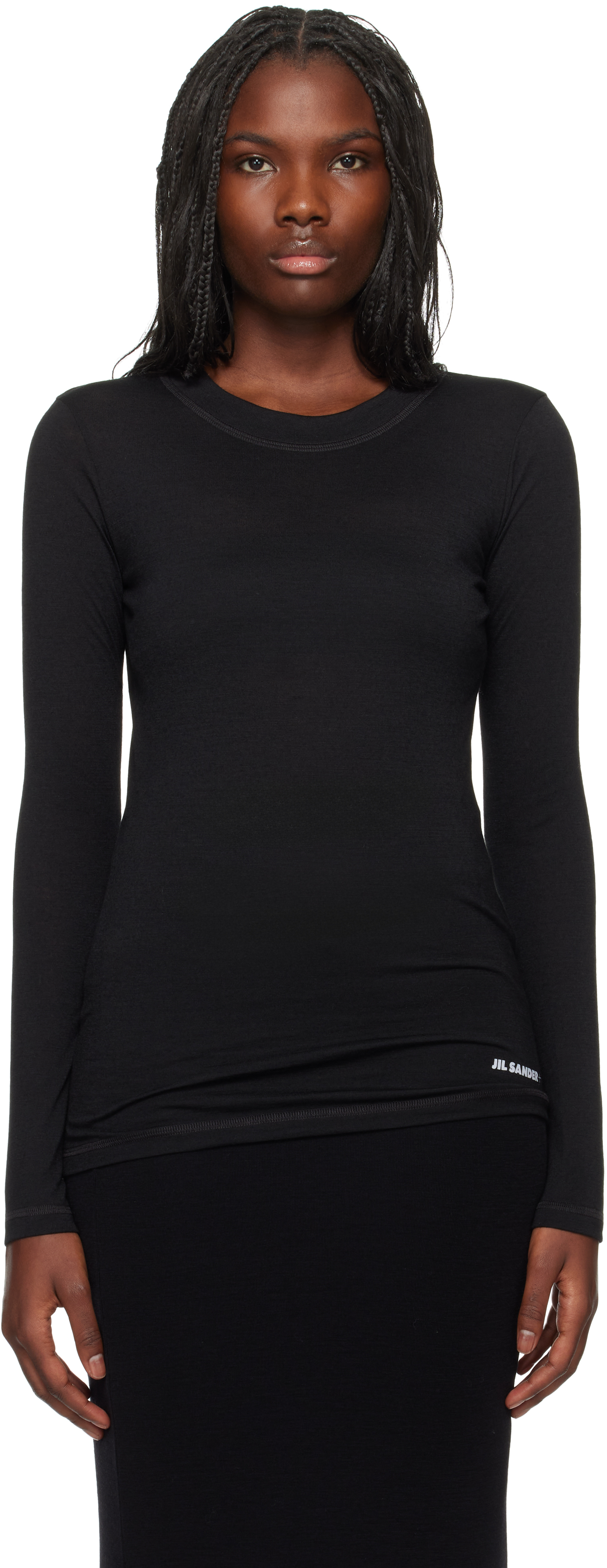 Black Virgin Wool Blend T-shirt