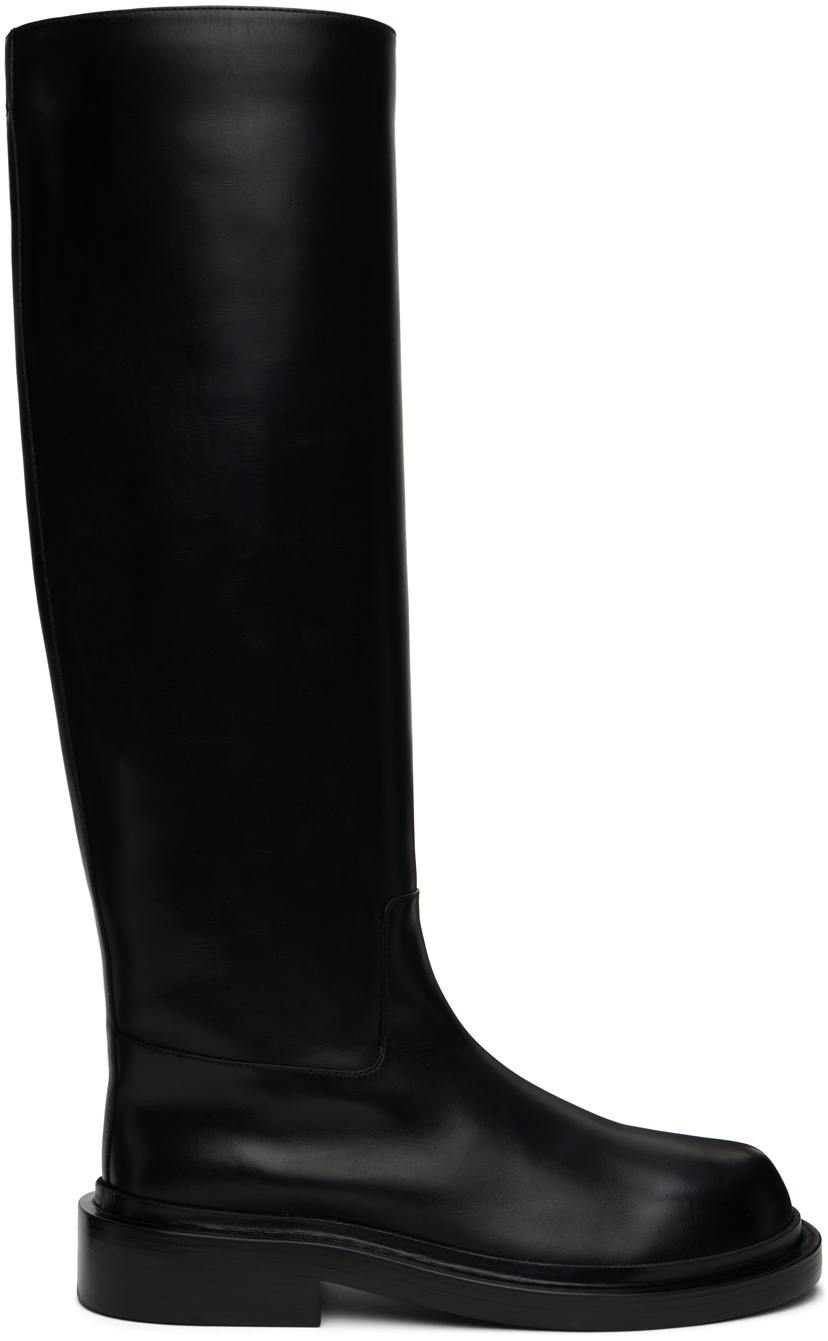 Shop Jil Sander Black High Boots In 001 Black