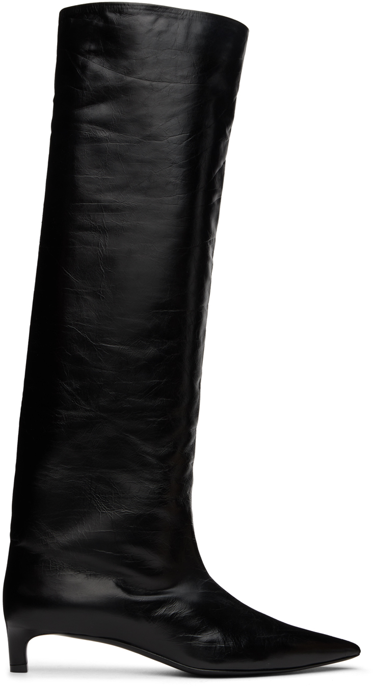 Shop Jil Sander Black High Tall Boots In 001 Black