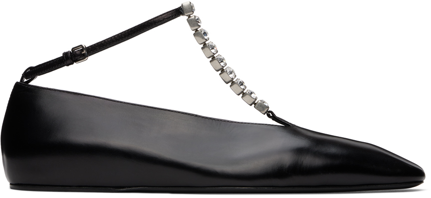 Black Square Toe Ballerina Flats