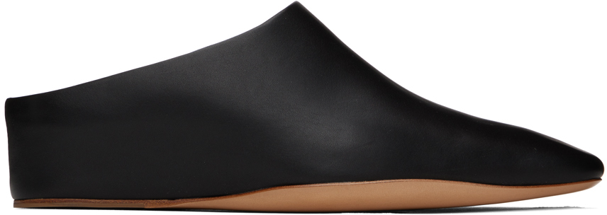 Shop Jil Sander Black Square Toe Mules In 001 Black