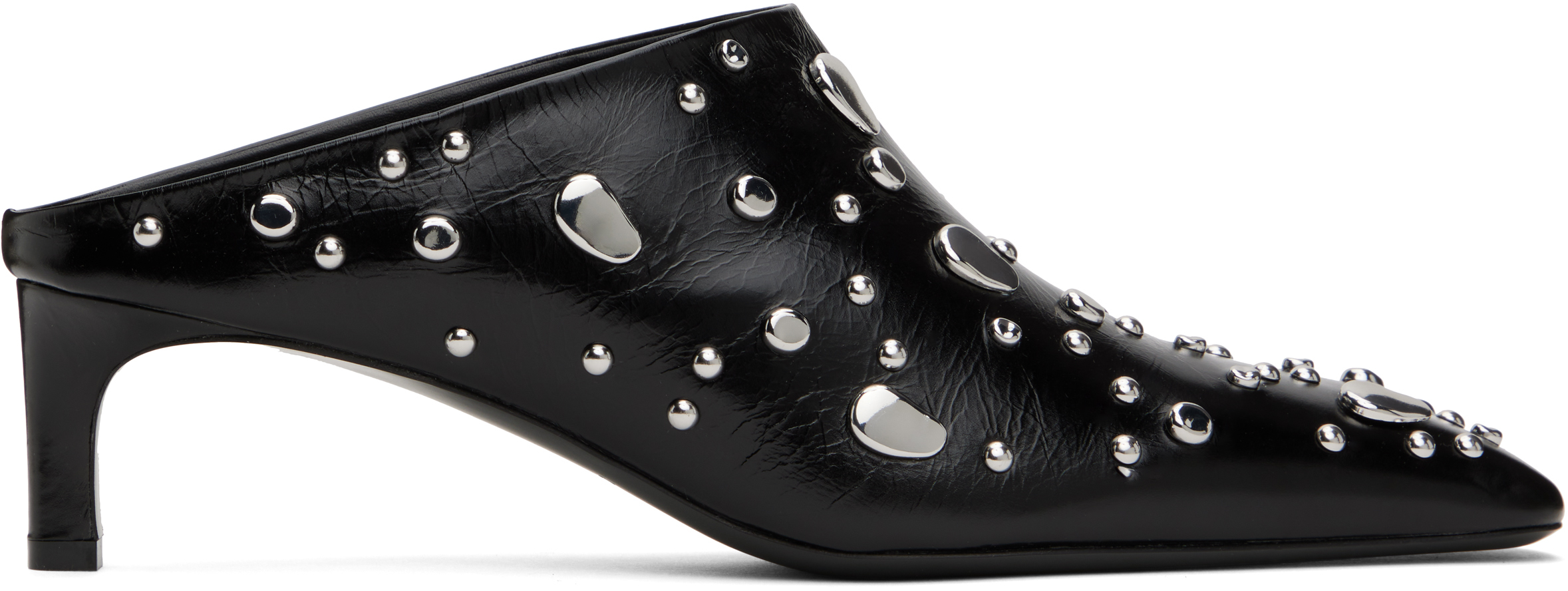 Black Studs Mules