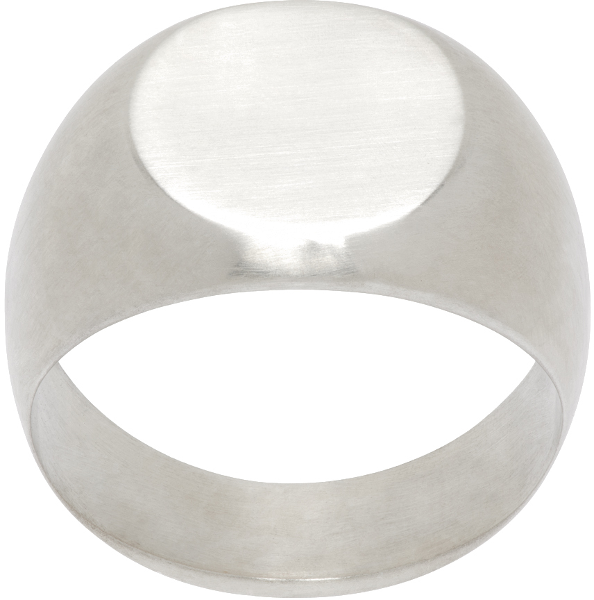 Shop Jil Sander Silver Signet Ring In 041 Silver