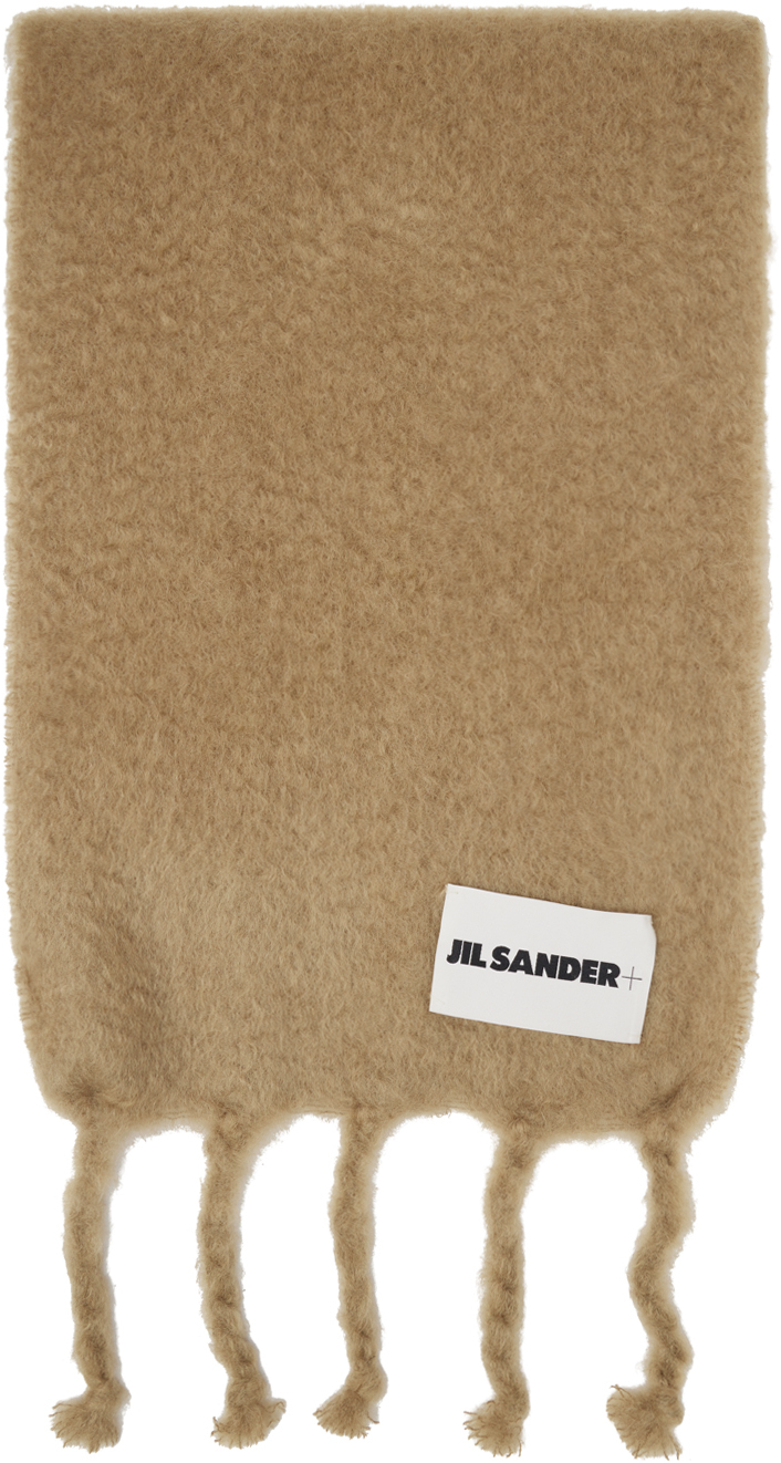 JIL SANDER BEIGE PLAIN SCARF 