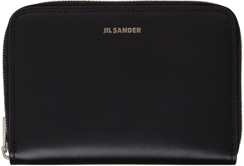 Black Pocket Zip Around Wallet