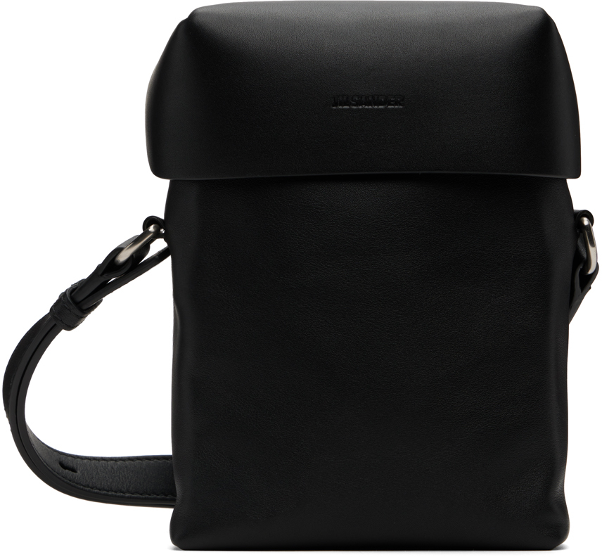 Jil Sander: ブラック スモール Lid バッグ | SSENSE 日本