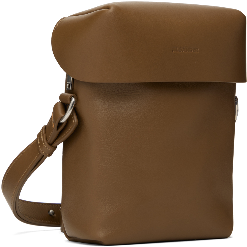Jil Sander Tan Lid Small Bag In 224 Tobacco