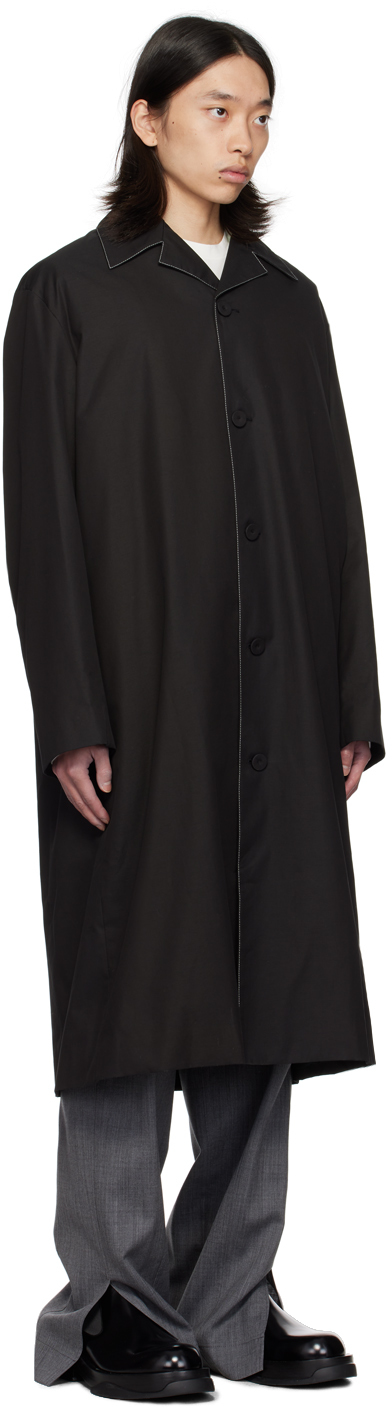 Jil Sander Buttoned-up Midi-coat In 001 Black