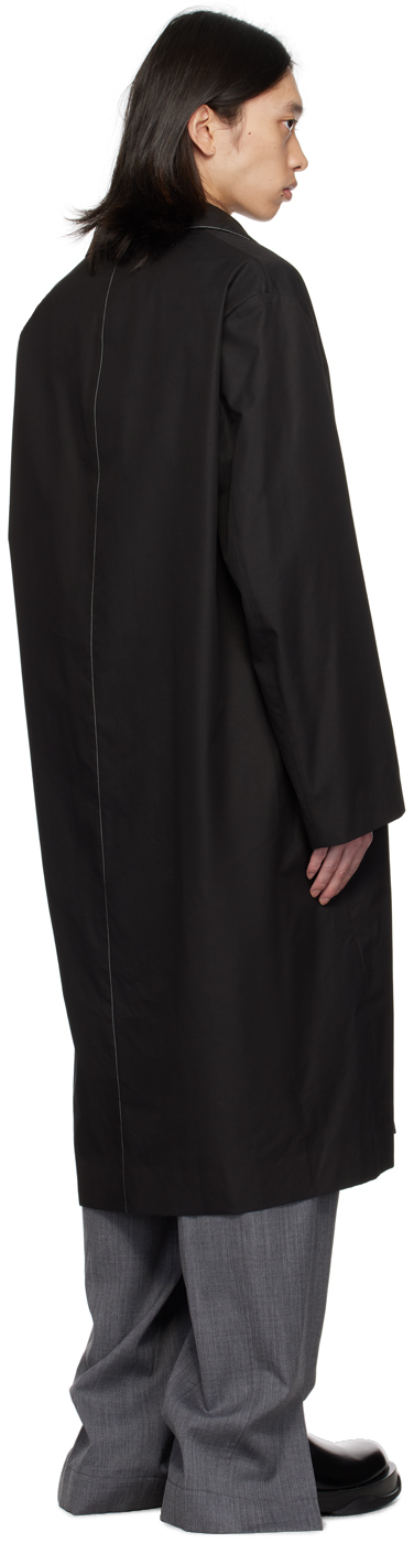 Jil Sander Buttoned-up Midi-coat In 001 Black
