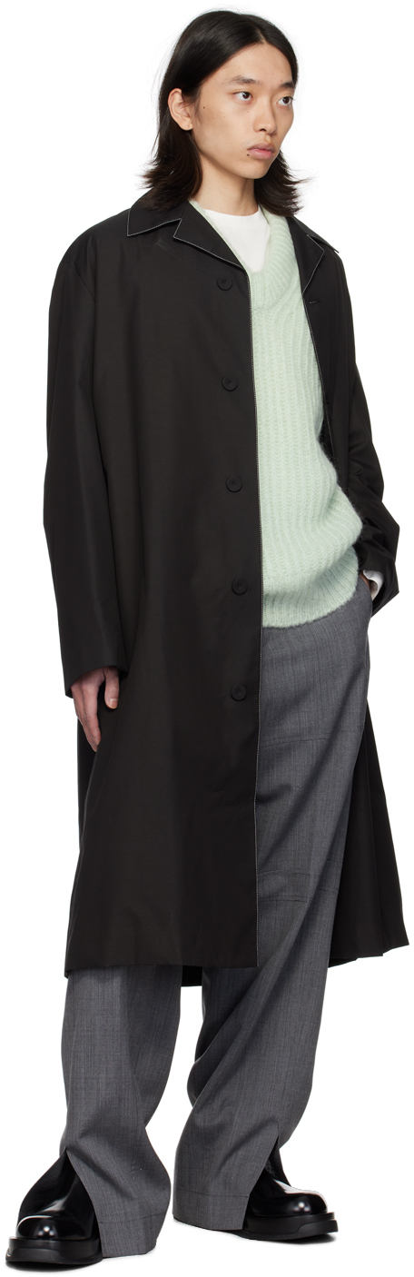 Jil Sander Buttoned-up Midi-coat In 001 Black