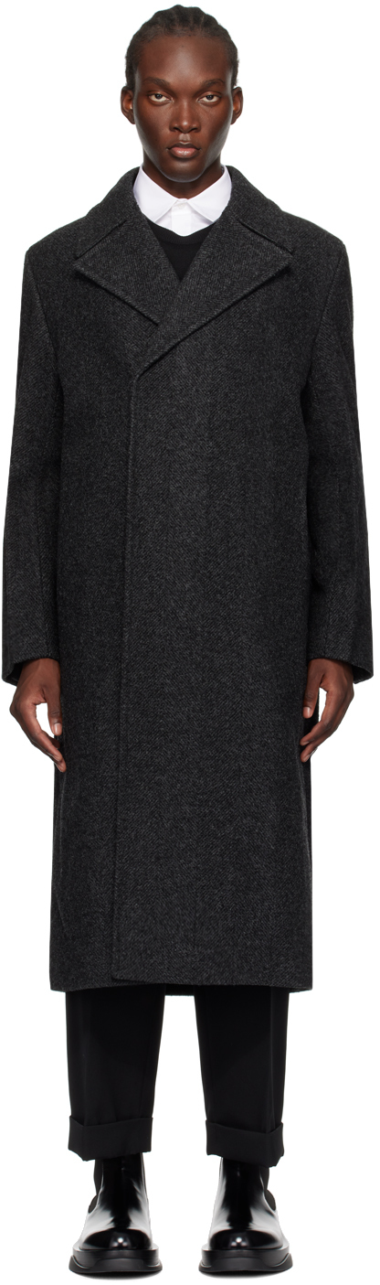 Shop Jil Sander Gray Notched Lapel Coat In 060 *