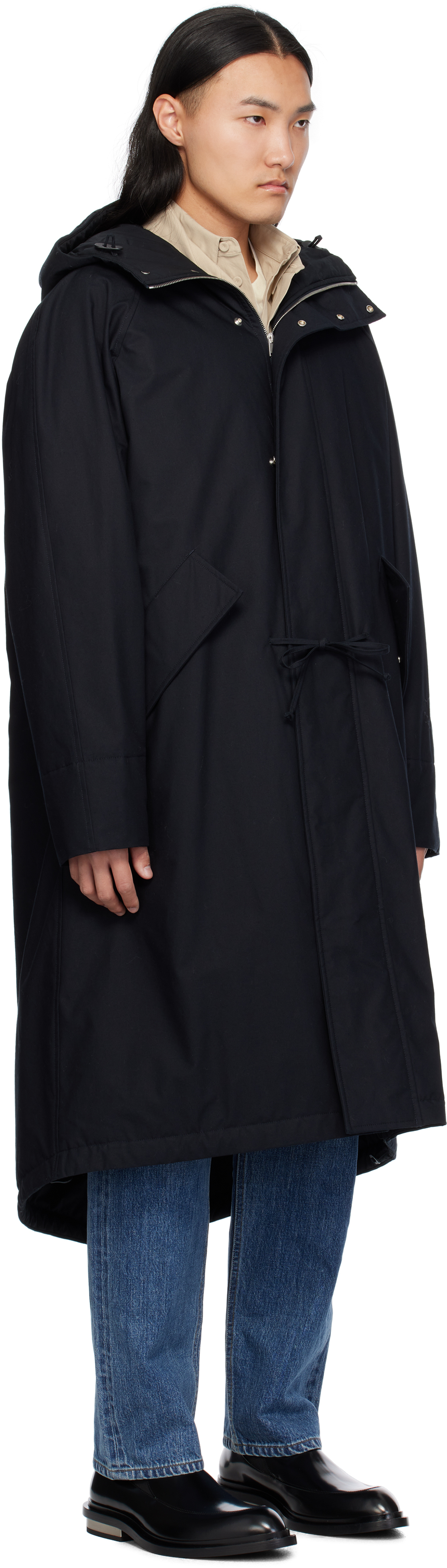 Jil Sander Overcoats In 400 Dark Navy