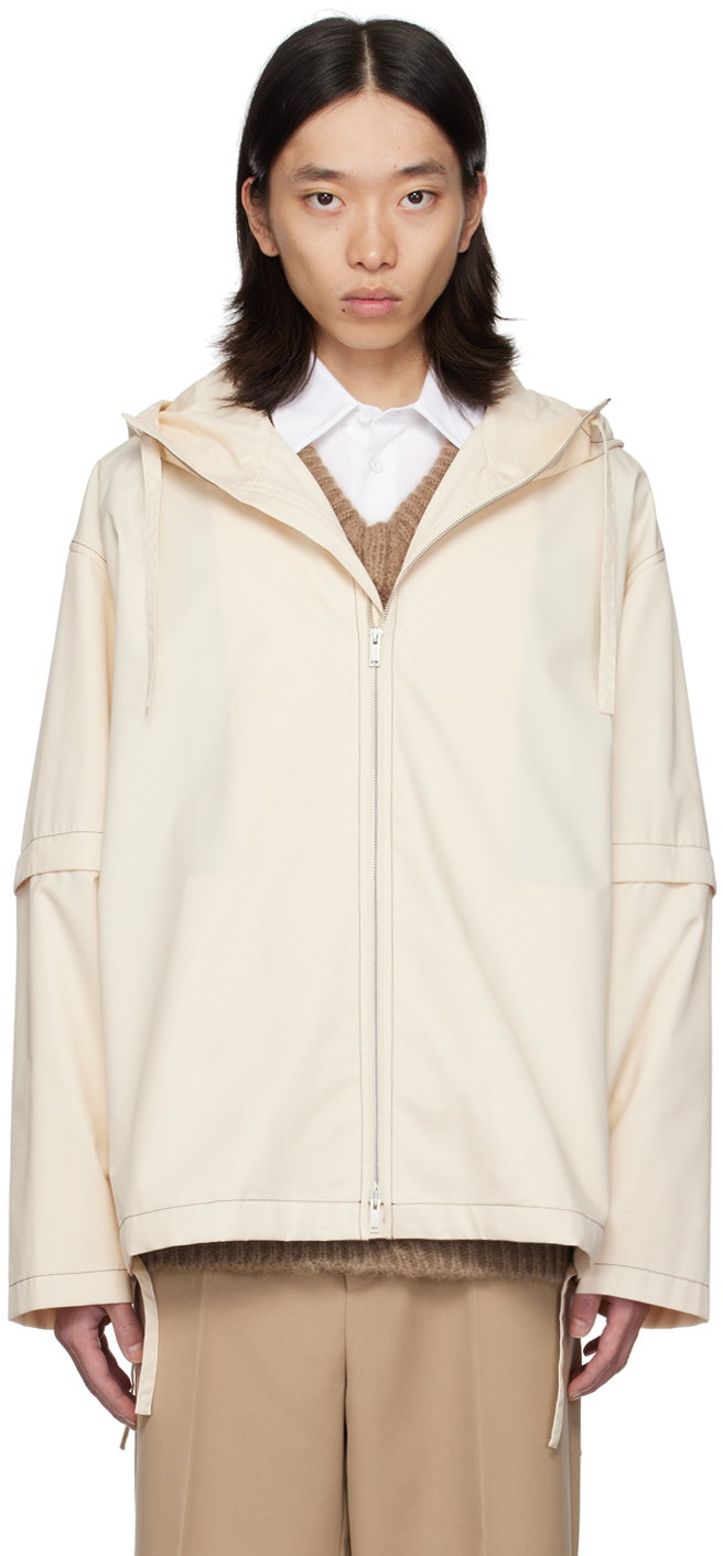 Off-White Contrast Stitch Jacket by Jil Sander on Sale