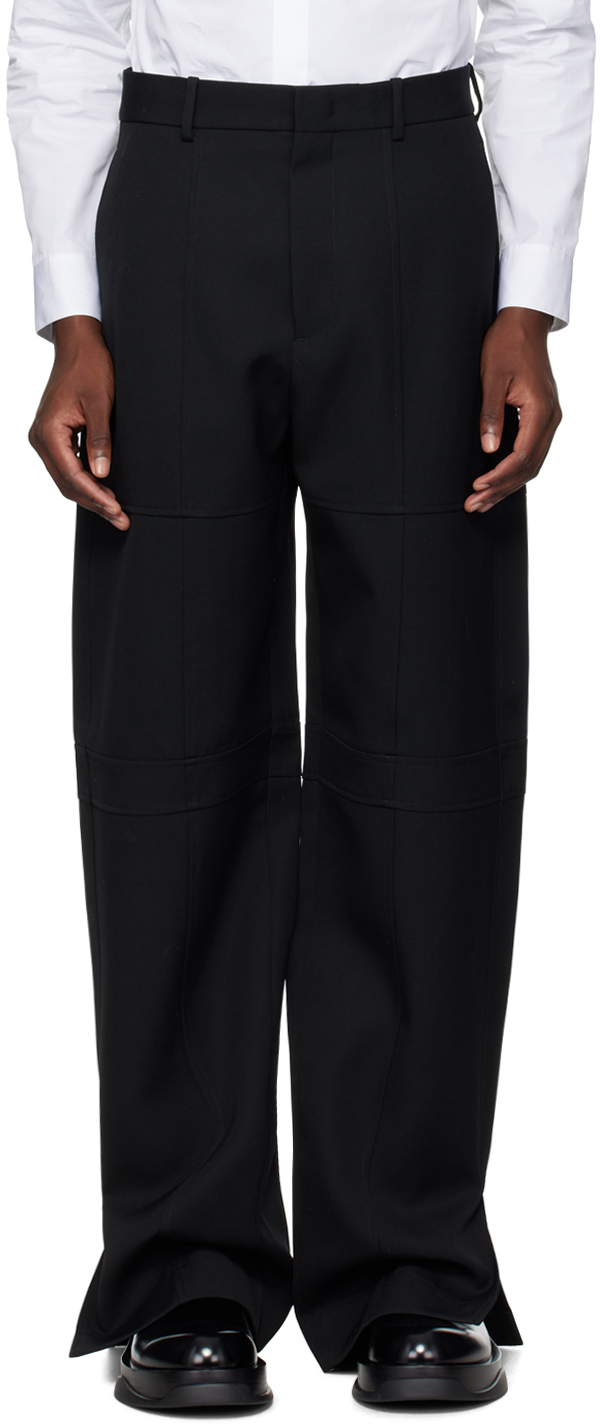 Jil Sander Black Wool Trousers In 001 Black