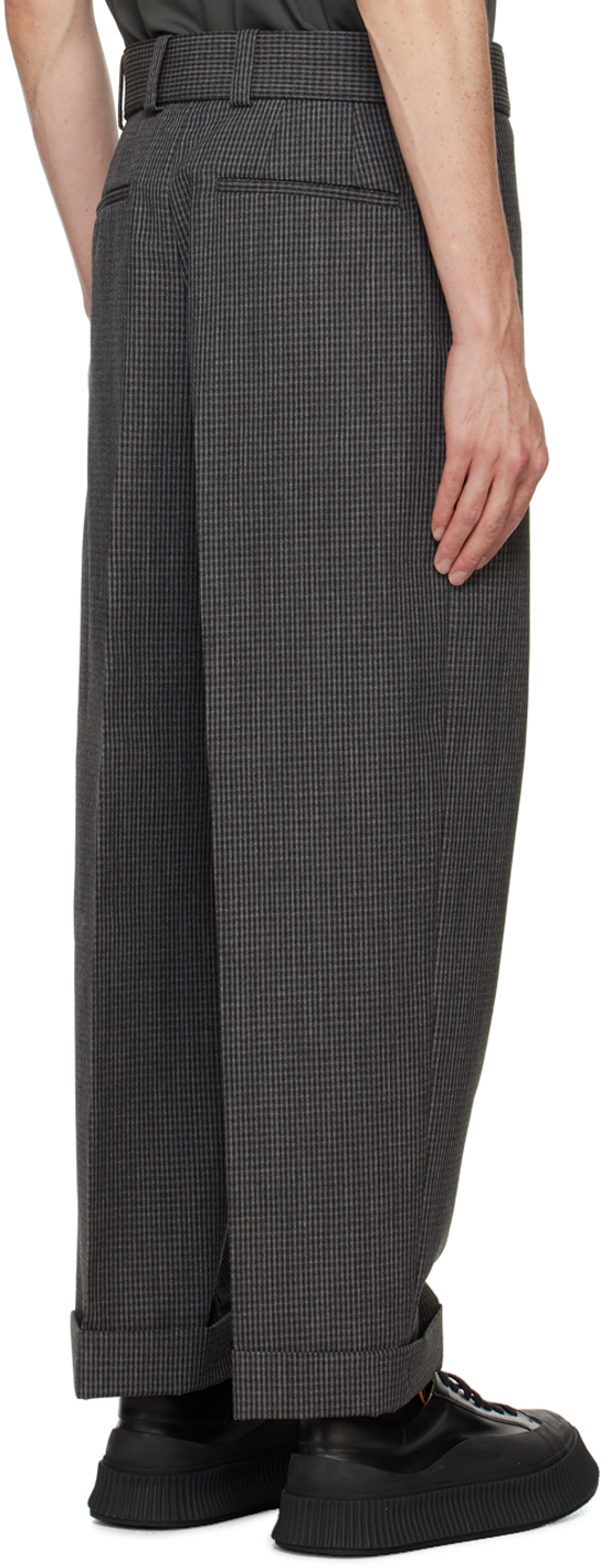 Shop Jil Sander Gray & Black Belted Trousers In 970 Dark Edge