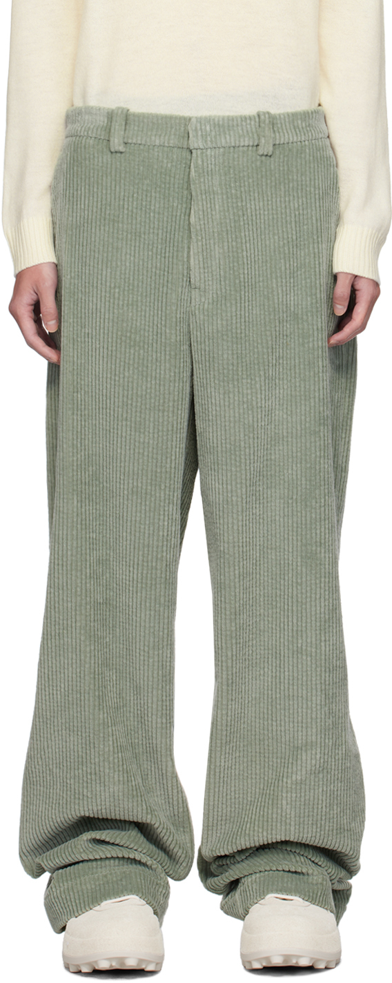 Green Straight-Leg Trousers