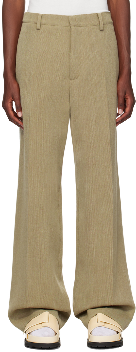 Jil Sander Beige Virgin Wool Trousers In 921 *