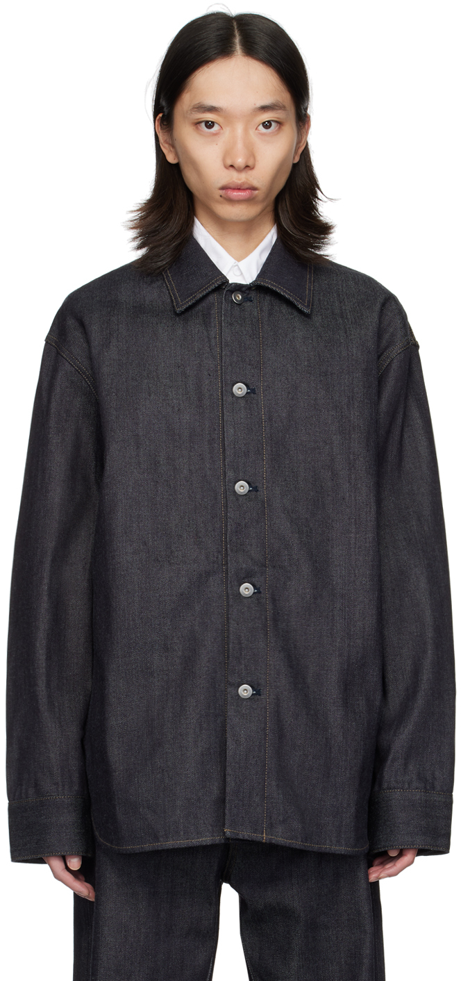 Shop Jil Sander Blue Relaxed-fit Denim Shirt In 405 Dark Blue